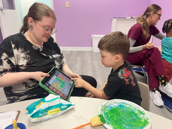 Abacus Therapies - New ABA Therapy Center in Charlotte NC - RBTs working with children at the center